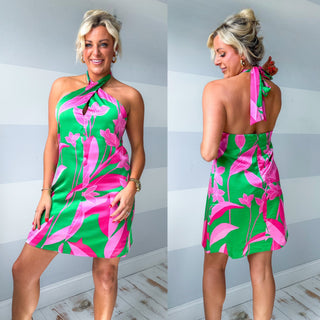 (LARGE + XL) Key Lime Crush Dress