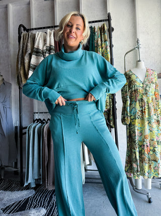 Terry Wide Leg Set (Slate Green)