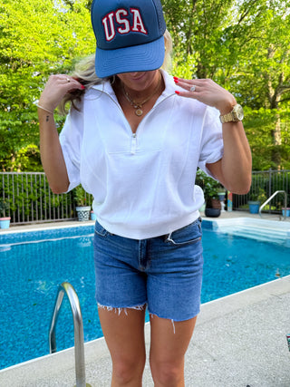 CLUB POLO SWEATSHIRT (WHITE) - Z SUPPLY
