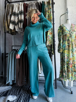 Terry Wide Leg Set (Slate Green)