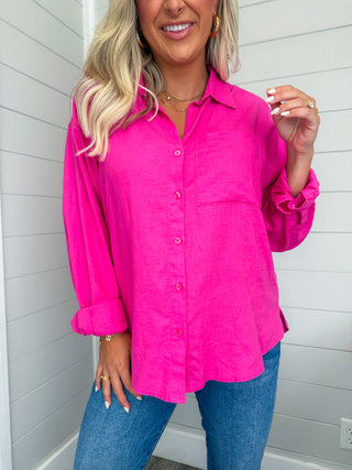 ALFIE LINEN BUTTON UP (ISLAND PINK) - Z SUPPLY