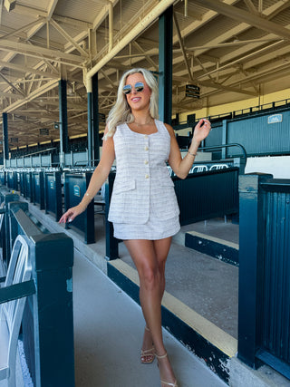 Beige Tweed Romper - Sincerely Ours