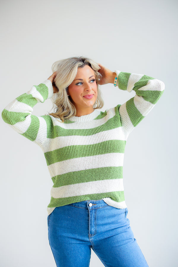 CLEM STRIPED SWEATER (GREEN)