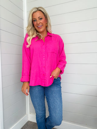 ALFIE LINEN BUTTON UP (ISLAND PINK) - Z SUPPLY