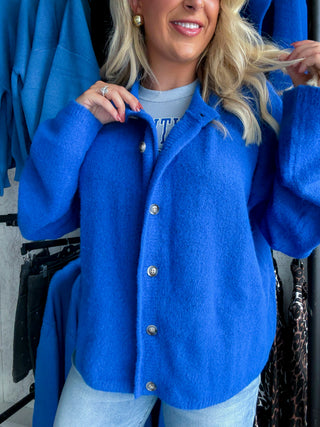 GAME DAY SOFT TOUCH CARDIGAN (ROYAL BLUE)