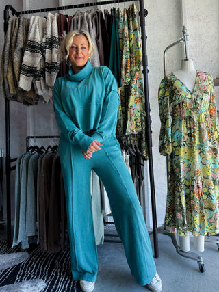 Terry Wide Leg Set (Slate Green)