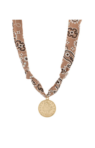 Coin Pendant Scarf Necklace