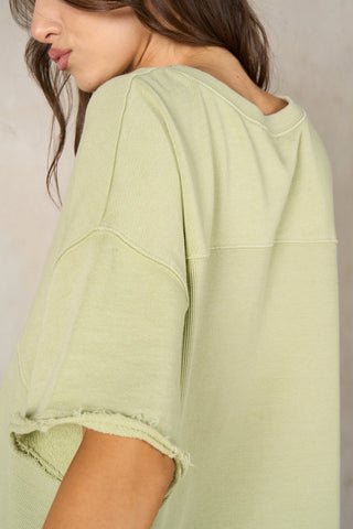 Boxy Half Sleeve Top Set With Shorts