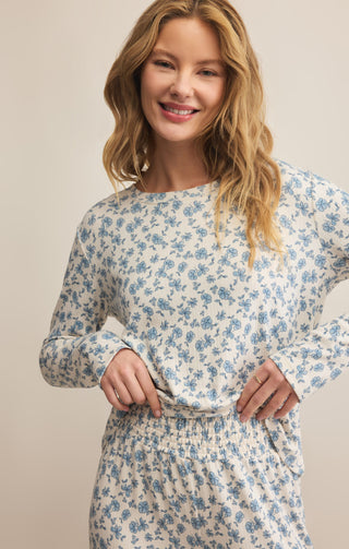 HOME TOWN DITSY LONG SLEEVE TOP - Z SUPPLY
