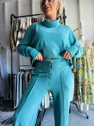 Terry Wide Leg Set (Slate Green)