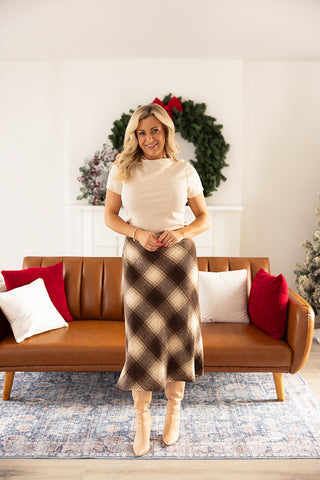 SONATA PLAID BIAS SKIRT- SADIE & SAGE