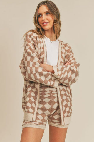 Heart Of Joy Cardigan (Taupe/Ivory) - Sadie & Sage