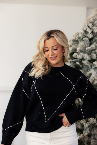 GUEST LIST CONTRAST STITCH (BLACK) - SAGE THE LABEL