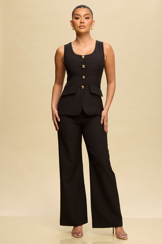 She Means Business Gold Accent Jumpsuit