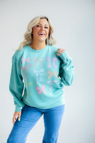 Feeling Bow-tiful (Teal) Sweatshirt