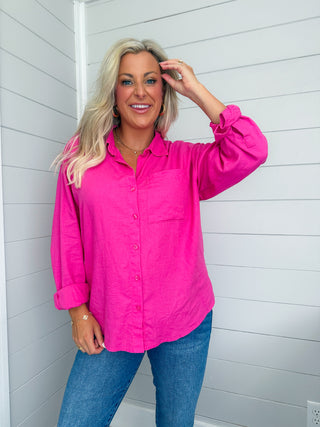 ALFIE LINEN BUTTON UP (ISLAND PINK) - Z SUPPLY