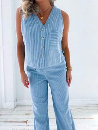 GILET COLZA BLEU CLAIR TOP
