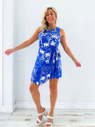 (XS) Mims Town Janis Wrap Mini Dress