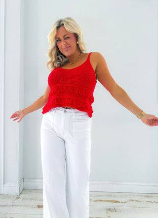 LUCIE FRINGE SWEATER TANK