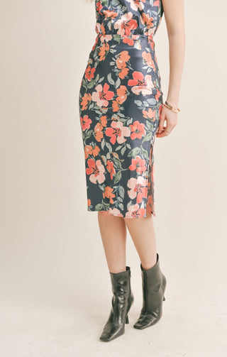 Style Icon Midi Skirt (Navy) - Sadie & Sage