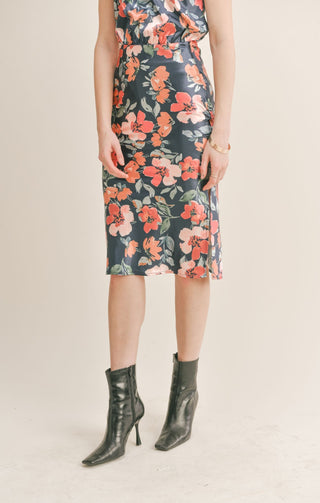 Style Icon Midi Skirt (Navy) - Sadie & Sage