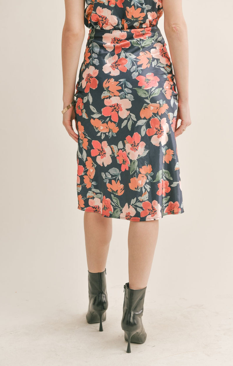 Style Icon Midi Skirt (Navy) - Sadie & Sage