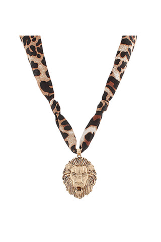 Lion Head Pendant Scarf Necklace