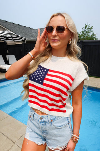 BOXY FIT FLAG SWEATER