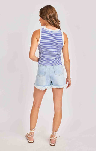 PALMA KNIT TANK (BLUE/WHITE) - SADIE & SAGE