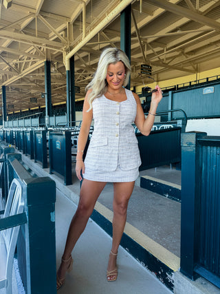 Beige Tweed Romper - Sincerely Ours