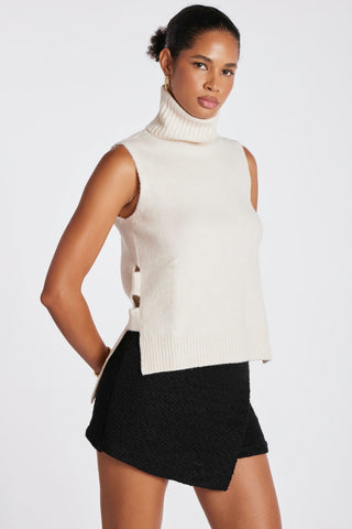 FRANKIE SLEEVELESS TURTLENECK (IVORY) - Bishop & Young