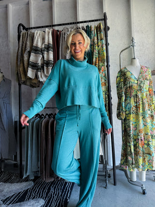 Terry Wide Leg Set (Slate Green)