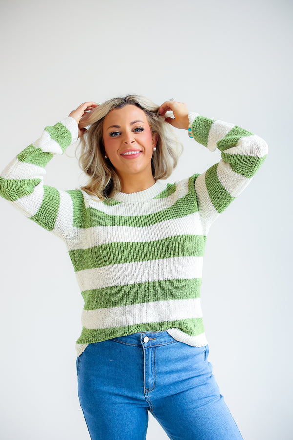 CLEM STRIPED SWEATER (GREEN)