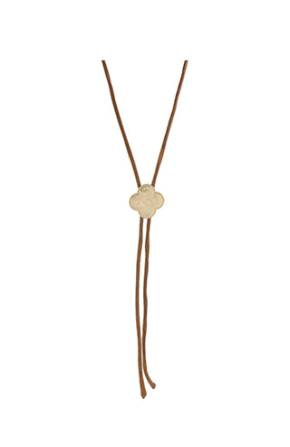 Clover Pendant Bolo Cord Necklace