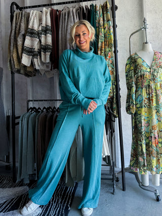 Terry Wide Leg Set (Slate Green)