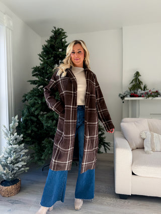 MASON SWEATER PLAID COAT (COFFEE BEAN) - Z SUPPLY