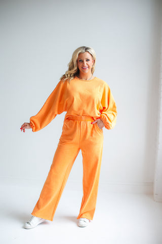 Clubs Washed Terry Sweat Pants (Washed Orange) - Sadie & Sage