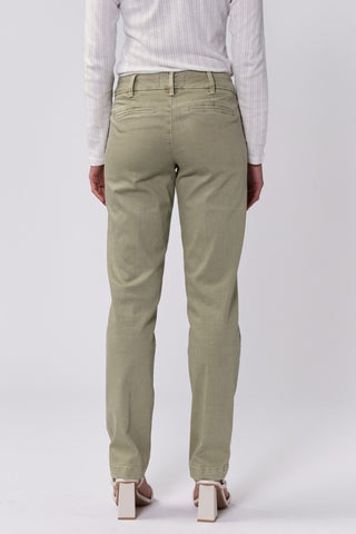 HAMPTON MID RISE TROUSER CUT ANKLE PANTS ABBEY STONE