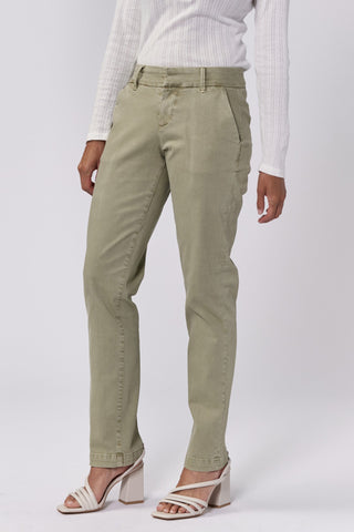 HAMPTON MID RISE TROUSER CUT ANKLE PANTS ABBEY STONE