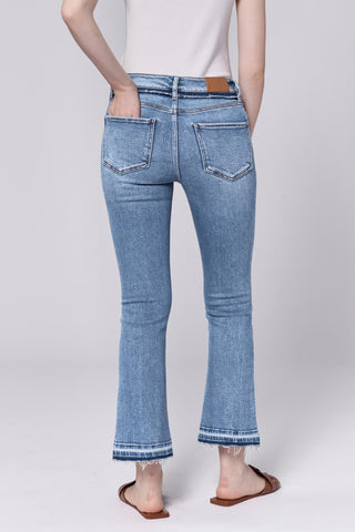 JEANNE MID RISE CROPPED FLARE JEANS