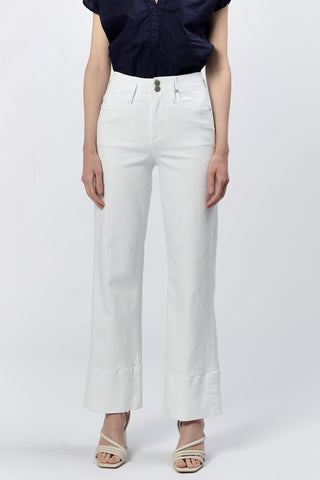 HOLLY HIGH RISE WIDE HEM STRAIGHT JWANS WHITE