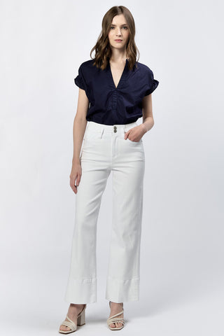 HOLLY HIGH RISE WIDE HEM STRAIGHT JWANS WHITE