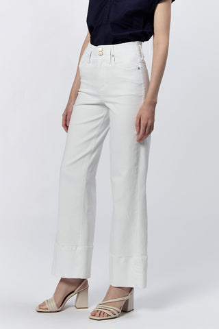 HOLLY HIGH RISE WIDE HEM STRAIGHT JWANS WHITE