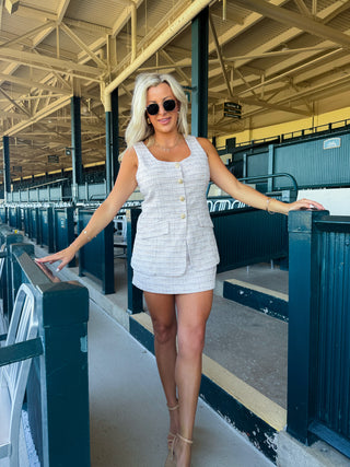 Beige Tweed Romper - Sincerely Ours