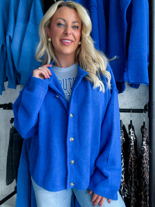 GAME DAY SOFT TOUCH CARDIGAN (ROYAL BLUE)