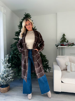 MASON SWEATER PLAID COAT (COFFEE BEAN) - Z SUPPLY