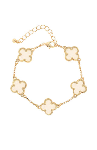Colored Shell Multi Clover Bracelet