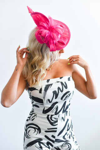 Sinamay Mesh Feather Fascinator