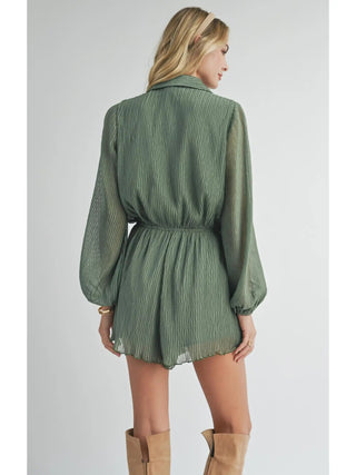 GATHERING BUTTON UP ROMPER -Sadie & Sage