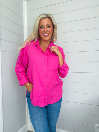 ALFIE LINEN BUTTON UP (ISLAND PINK) - Z SUPPLY
